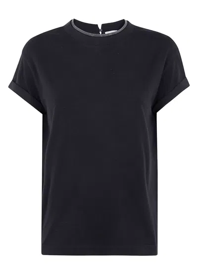 BRUNELLO CUCINELLI WOMEN'S MONILI COLLAR ROUND NECK T-SHIRT SHIRT