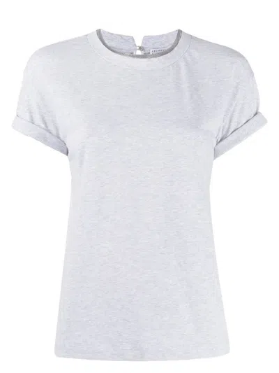 BRUNELLO CUCINELLI WOMEN'S MONILI COLLAR ROUND NECK T-SHIRT SHIRT