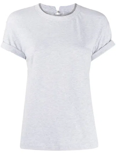 BRUNELLO CUCINELLI BRUNELLO CUCINELLI WOMEN MONILI COLLAR ROUND NECK TEE SHIRT