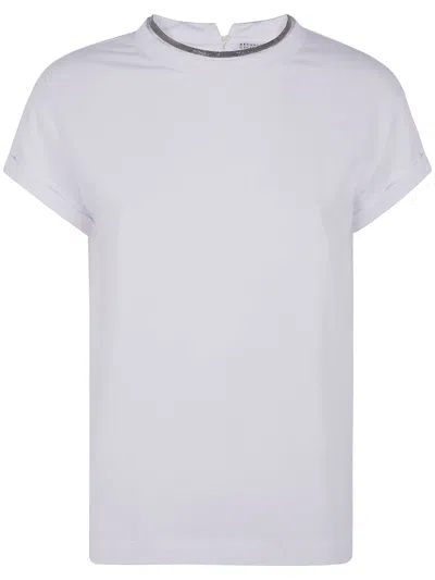 BRUNELLO CUCINELLI BRUNELLO CUCINELLI WOMEN MONILI COLLAR ROUND NECK TEE SHIRT