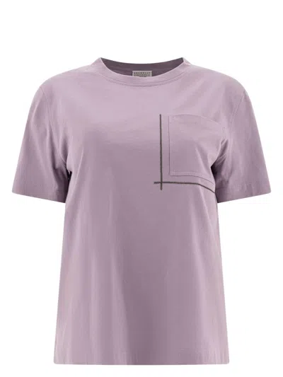 BRUNELLO CUCINELLI WOMEN'S MONILI EMBELLISHED COTTON T SHIRT