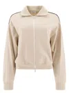 Brunello Cucinelli Monili Embellished Track Jacket In White