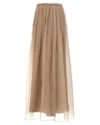 Brunello Cucinelli High-rise Pleated Silk Maxi Skirt In Multi