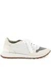 Brunello Cucinelli Bead-embellished Nylon And Suede Sneakers In White