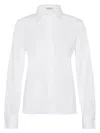 Brunello Cucinelli Monili-trim Concealed-fastening Shirt In White