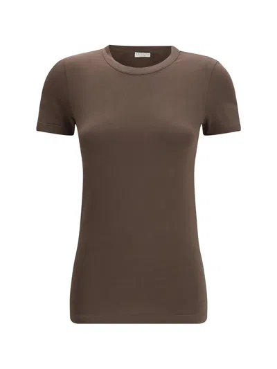 Brunello Cucinelli Women Monochrome T-shirt In Brown