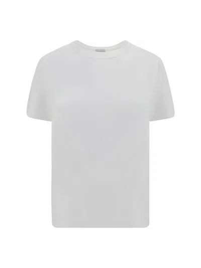 Brunello Cucinelli Women Monochrome T-shirt In White