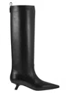 Brunello Cucinelli Leather Monili Comma-heel Ankle Boots In Black