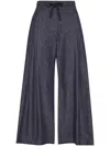 Brunello Cucinelli Women No-fade Denim Wide Pleated Pants With Monili In Multicolor