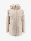 Brunello Cucinelli Women Nylon And Cotton Hooded Down Jacket In Neutral