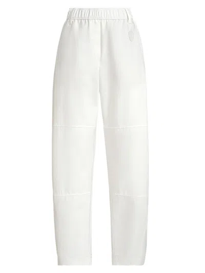 Brunello Cucinelli Women's Nylon Ergonomic Track Trousers In White