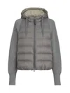 Brunello Cucinelli Hooded Down Jacket With Solomeo Inserts In Gray