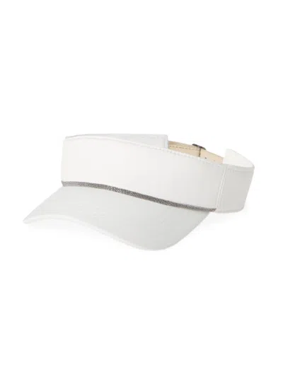 Brunello Cucinelli Nylon Visor With Shiny Band In White