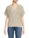 Brunello Cucinelli Women's Open Knit Cotton Sweater