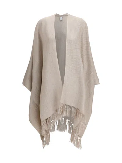 Brunello Cucinelli Women Open Poncho In Grey