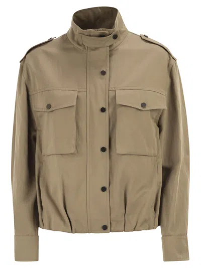 Brunello Cucinelli Women Outerwear In Cotton And Linen Canvas In White