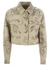 Brunello Cucinelli Women Outerwear In Cotton And Linen Canvas With Glistening Flora Embroidery