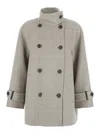 Brunello Cucinelli Hand-finished Caban Jacket In Nude