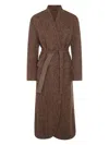Brunello Cucinelli Waist Belted Long Length Textured Fabric Coat