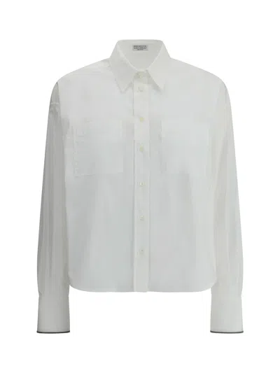 Brunello Cucinelli Women Oversized Shirt In Neutral