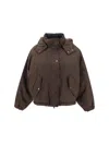 Brunello Cucinelli Cropped Down Jacket Casual Jackets And Parka Brown In Brown