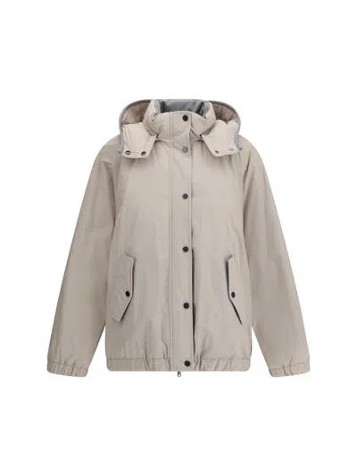 Brunello Cucinelli Women Padded Down Jacket In Neutral