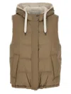 Brunello Cucinelli Goose Feather Padded Vest With Hood