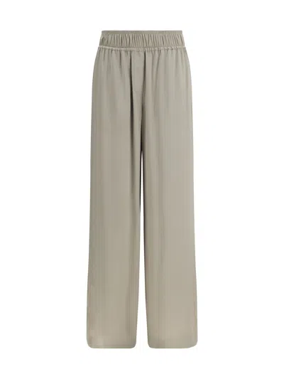 Brunello Cucinelli Bicolor Silk Casual Pants In Neutral