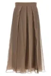 Brunello Cucinelli "paneled Circle" Skirt In Brown