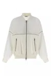 Brunello Cucinelli White Zippered Sweatshirt