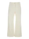 Brunello Cucinelli White Trousers With Back Jewel Detail In Cotton Blend Woman In Multi