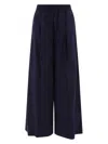 Brunello Cucinelli Relaxed Wide-leg Trousers With Elastic Waistband In Blue