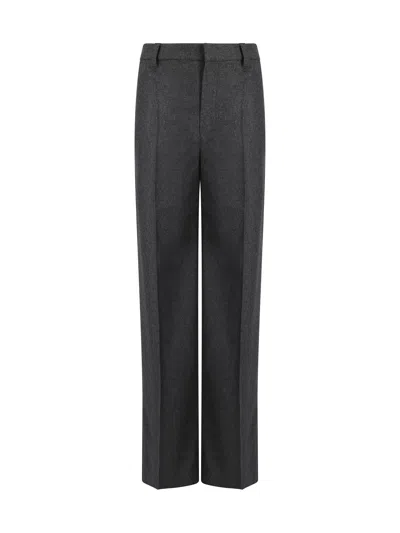 Brunello Cucinelli High-waist Wide-leg Tailored Trousers In Grey