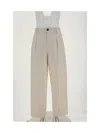 Brunello Cucinelli Pleated Chino Trousers In Cotton Canvas And Linen In Multicolor