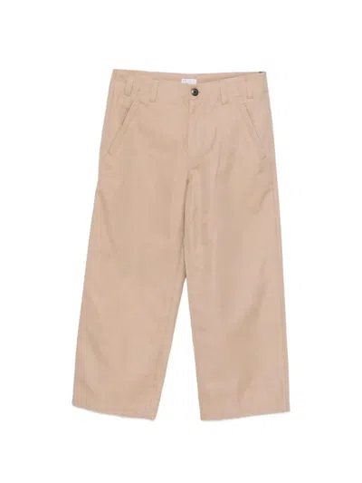 Brunello Cucinelli Casual Pants With Belt Loops In Neutral