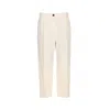 Brunello Cucinelli Cotton Blend Pleated Cropped Trousers Clothing In White