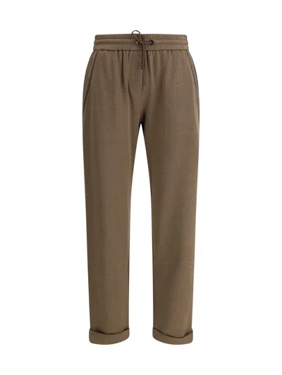 Brunello Cucinelli Women Pants With Embellishments In Brown