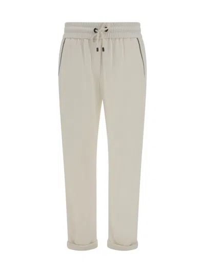 Brunello Cucinelli Women Pants With Embellishments In White