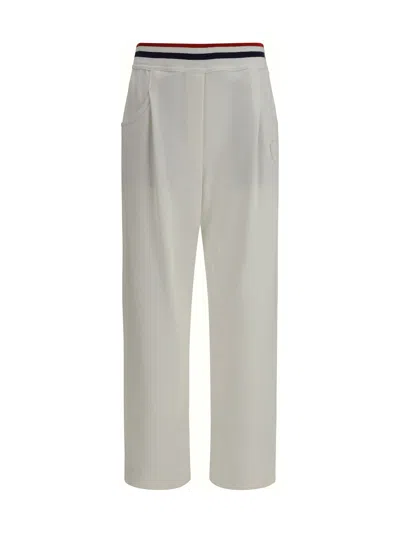 Brunello Cucinelli Women Pants With Tricolor Elastic Waistband In Neutral
