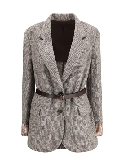 BRUNELLO CUCINELLI BRUNELLO CUCINELLI WOMEN PATTERNED WOOL JACKET