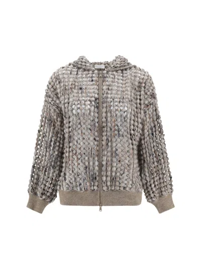 BRUNELLO CUCINELLI BRUNELLO CUCINELLI WOMEN PERFORED WOOL CARDIGAN