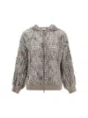 Brunello Cucinelli Women Perfored Wool Cardigan In Gray