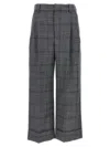 Brunello Cucinelli Grey Prince Of Wales Sartorial Crop Trousers In Gray
