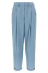 Brunello Cucinelli Pleat Pants With Front Pincers In Blue