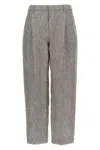 Brunello Cucinelli Straight-leg Trousers With Stretched Pleat In Brown
