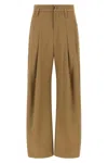 Brunello Cucinelli Trousers With Front Pleats And Wide Leg In Brown