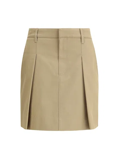 BRUNELLO CUCINELLI BRUNELLO CUCINELLI WOMEN PLEATED COTTON SHORT SKIRT