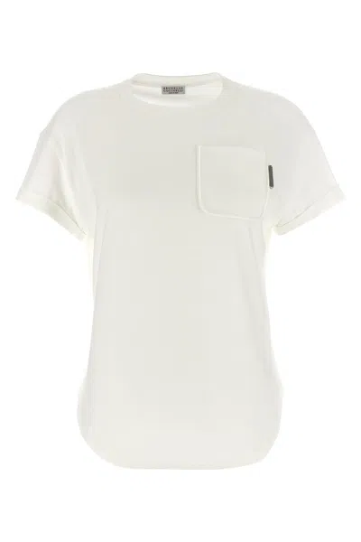 Brunello Cucinelli Women Pocket T-shirt In White
