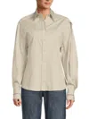 Brunello Cucinelli Women's Point Collar Cotton-blend Shirt In Neutral