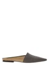 Brunello Cucinelli Women's Precious Calfskin Flats In Beige
